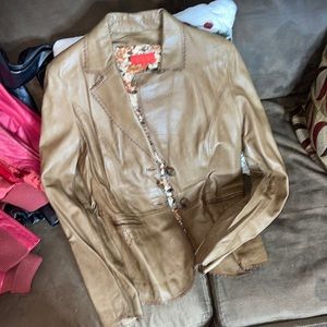 Brown leather jacket